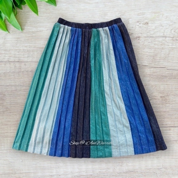 Anthropologie Maeve shimmer color-block ombré pleated skirt *shop@iamwarrior - Picture 6 of 10